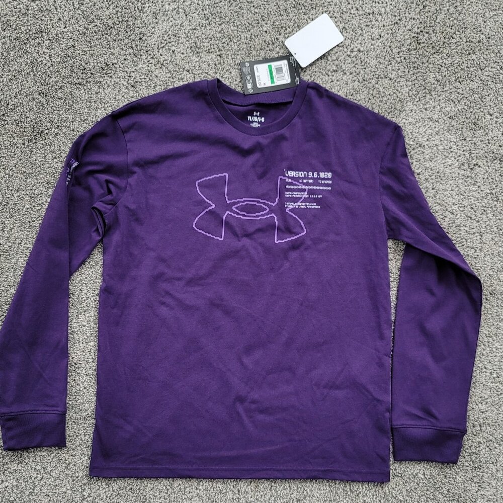 Boys Purple Under Armour Long Sleeve -shirt  Large  New with Tag!